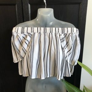 MLM Revolve brand off the shoulder crop  top